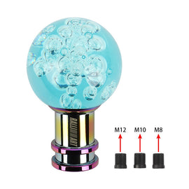 Brand New Ralliart Universal Jdm Round Ball Crystal Teal Bubble Manual Car Racing Gear Shift Knob Shifter M12 M10 M8