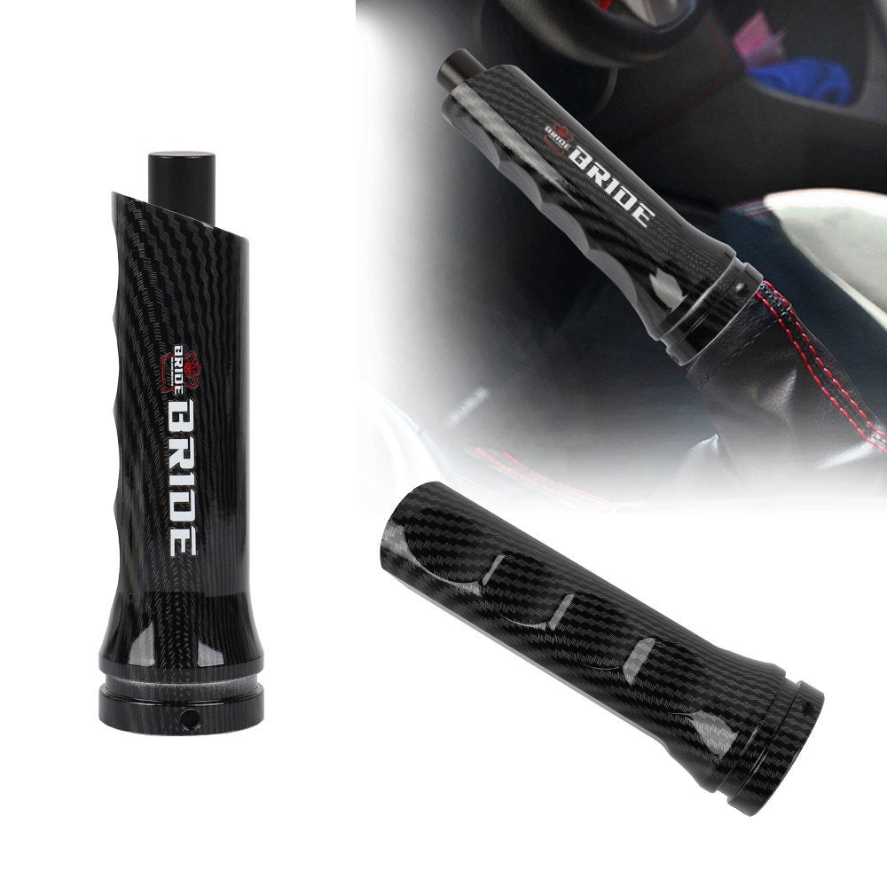 Brand New 1PCS Bride Carbon Fiber Look Style Car Handle Hand Brake Sleeve Universal Fitment Cover