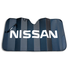 Load image into Gallery viewer, BRAND New Nissan Plasticolor  Official License Product Black Matte Finish Sunshade Car Truck or SUV Front Nissan Letters Windshield