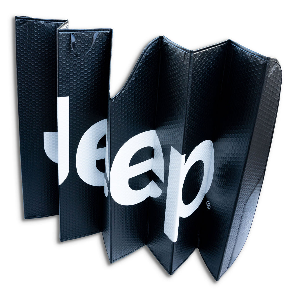 BRAND New Jeep Plasticolor Official License Product Black Matte Finish Sunshade Car Truck or SUV Front Jeep Letters Windshield