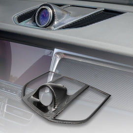 Brand New For Porsche Macan 15-21 Real Carbon Fiber Interior Front Air Vent Outlet Trim