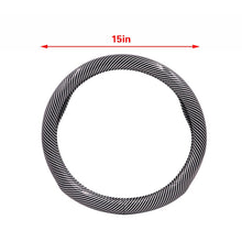 Load image into Gallery viewer, Brand New Silver Carbon Fiber PU Leather Car Steering Wheel Cover Protector 15&quot;
