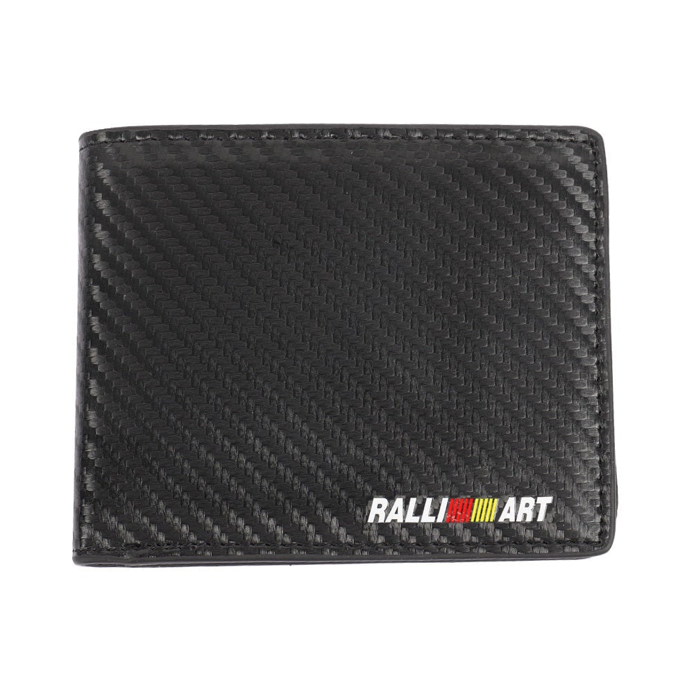 Brand New Ralliart Men's Carbon Fiber Leather Bifold Credit Card ID Holder Wallet US