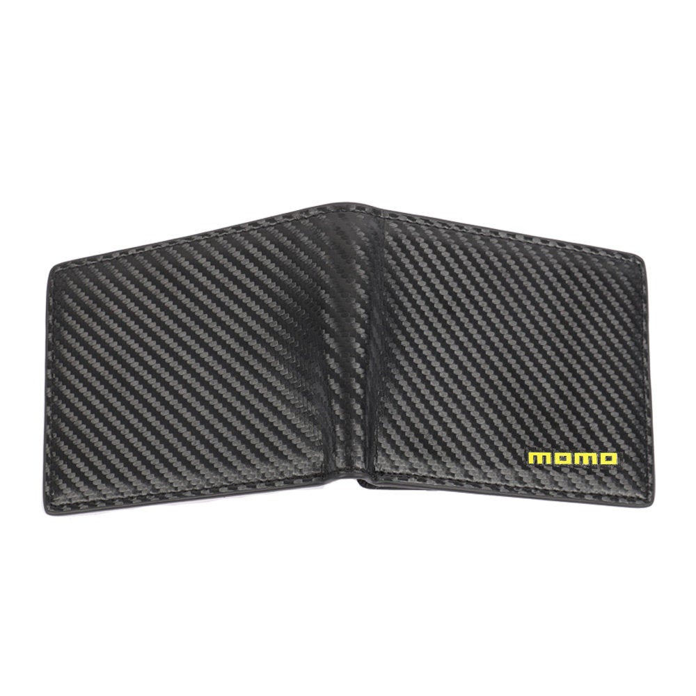 Brand New Momo Men's Carbon Fiber Leather Bifold Credit Card ID Holder Wallet US