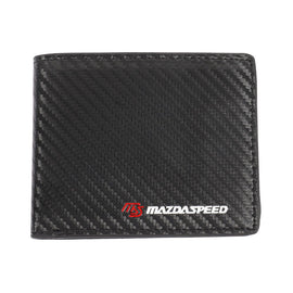 Brand New Mazdaspeed Men's Carbon Fiber Leather Bifold Credit Card ID Holder Wallet US