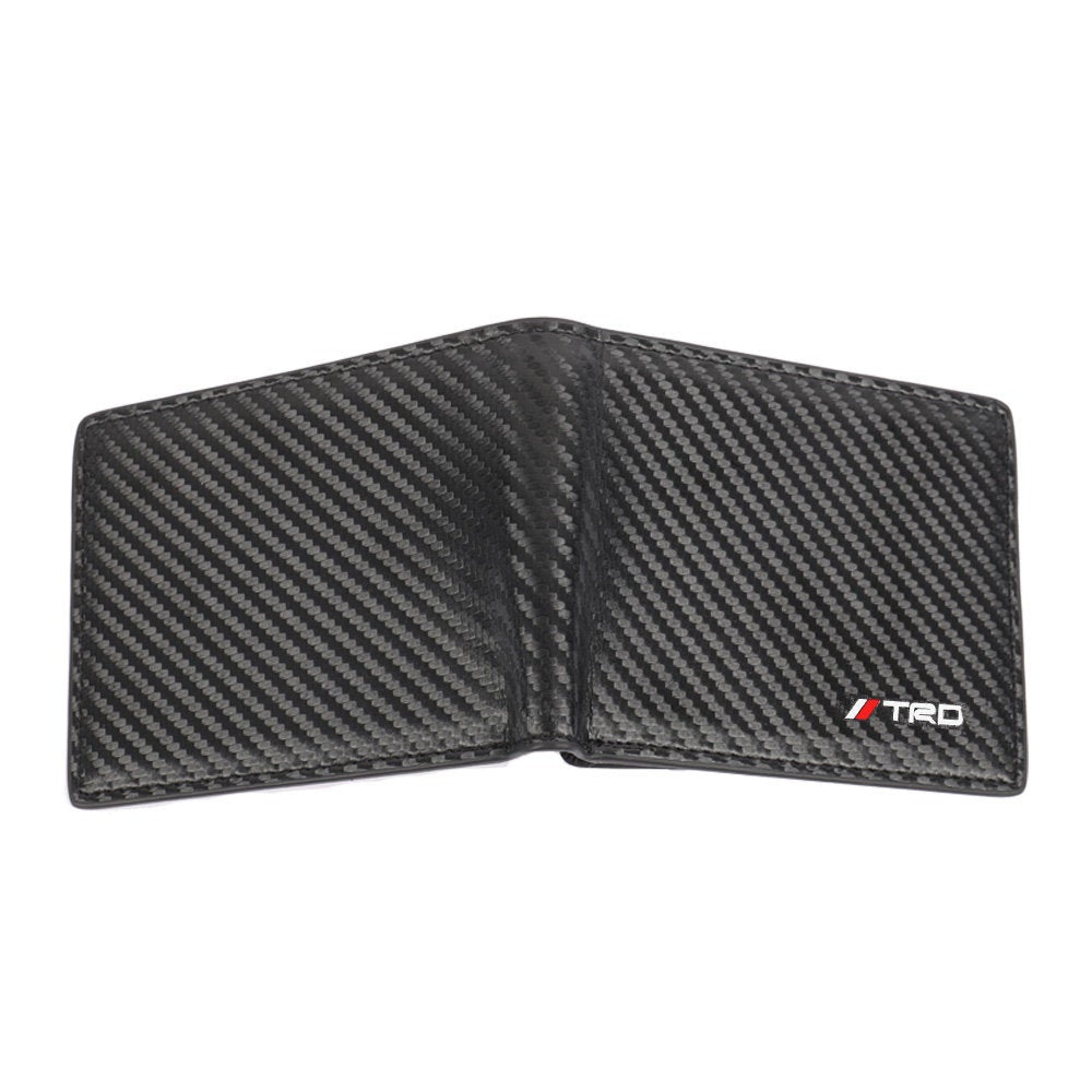 Brand New TRD Men's Carbon Fiber Leather Bifold Credit Card ID Holder Wallet US