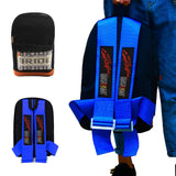 Brand New JDM Ralliart Bride Racing Blue Harness Adjustable Shoulder Strap Back Pack