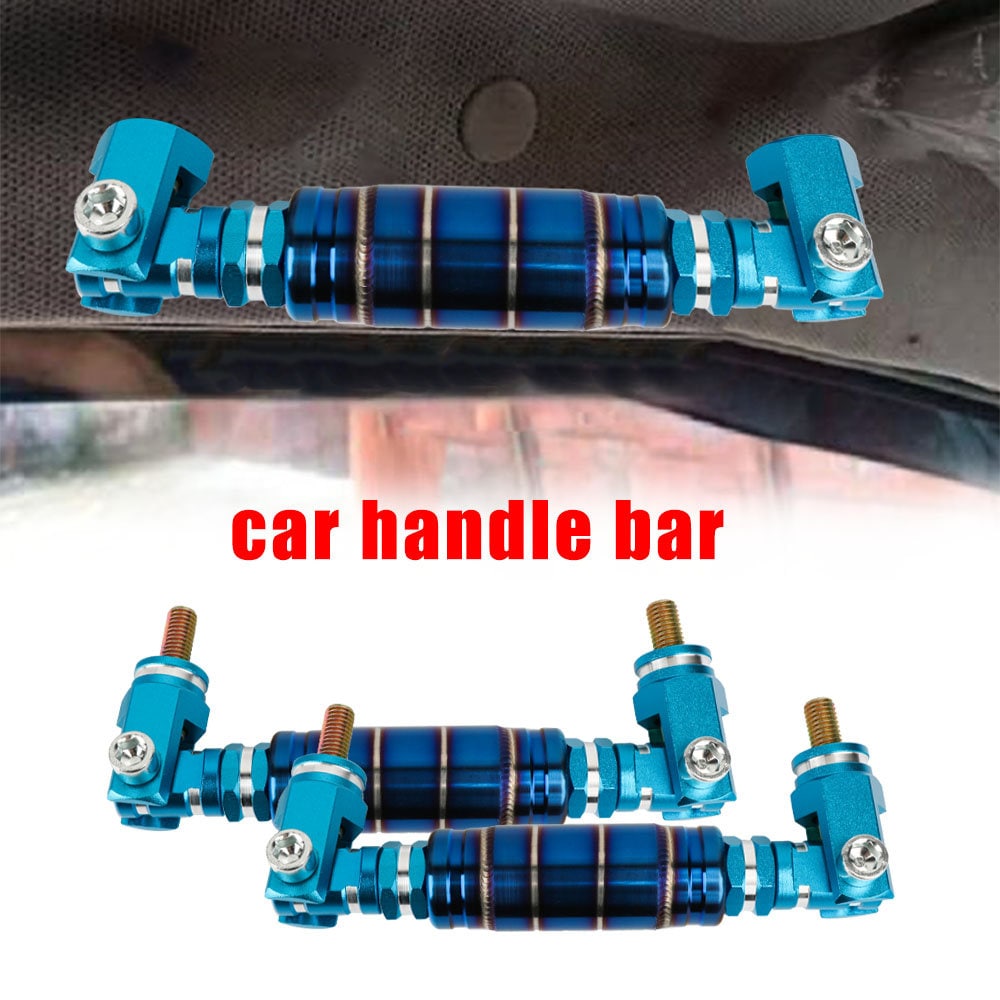 Brand New 1PCS Universal V2 JDM Titanium Blue / Teal Car Aluminum Roll Bar Grab Support Car Interior Grip Roof Handle