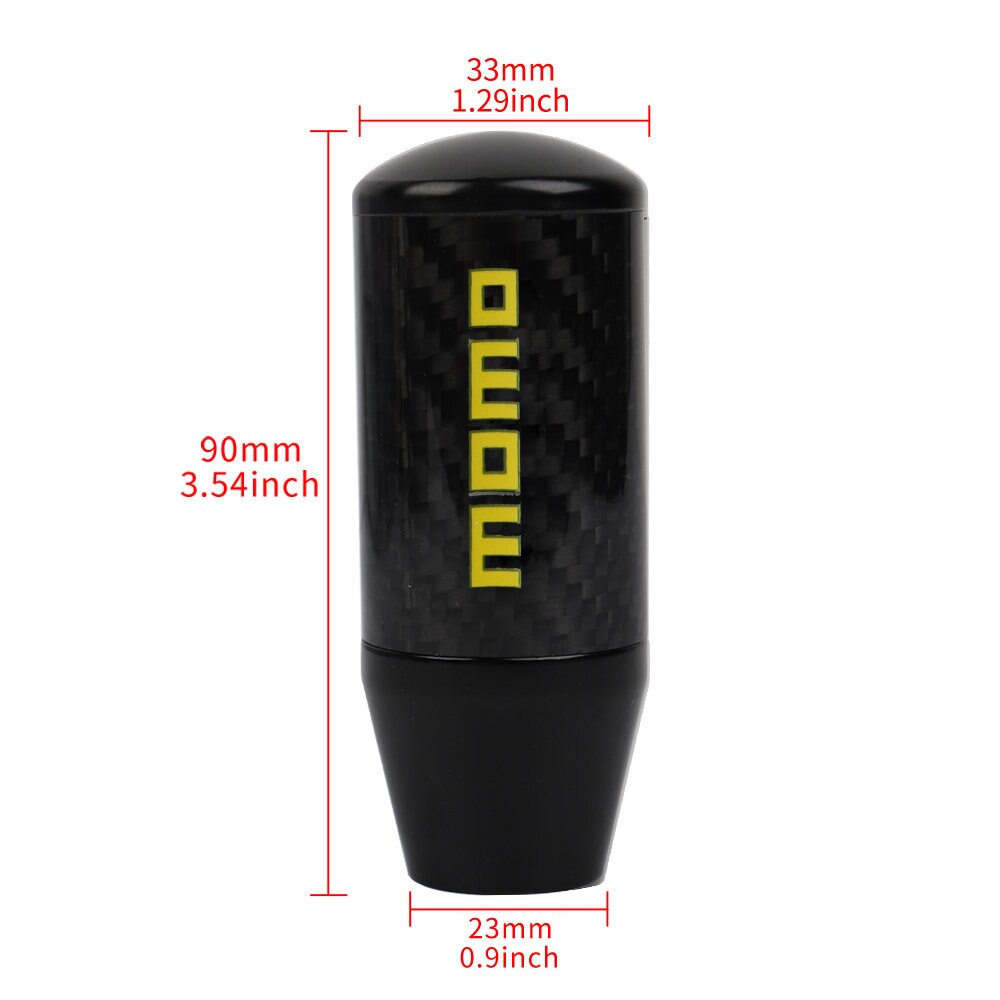 Brand New Universal Momo Black Carbon Fiber Manual Gear Stick Shift Knob Lever Shifter M12 M10 M8