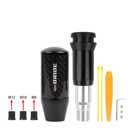 Brand New Universal Bride Black Carbon Fiber Automatic Gear Shift Knob Shifter Lever Head