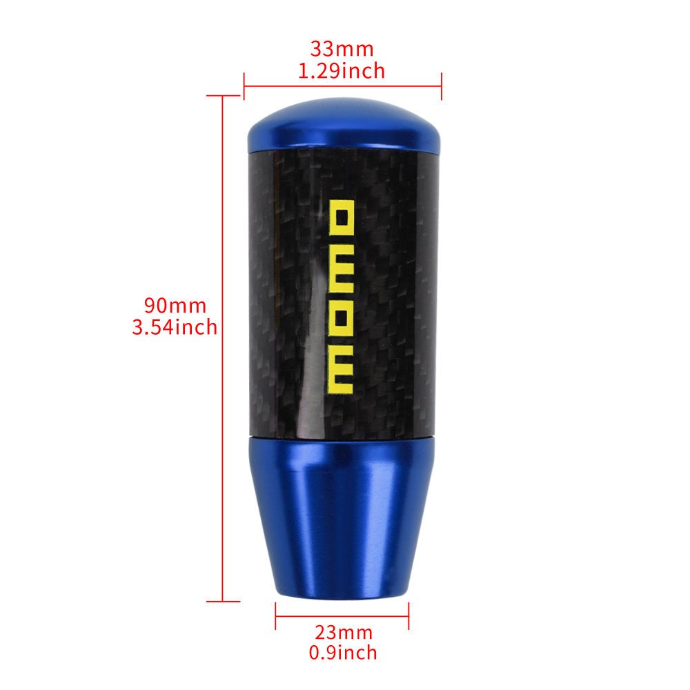 Brand New Universal Momo Blue Carbon Fiber Manual Gear Stick Shift Knob Lever Shifter M12 M10 M8