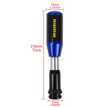 Load image into Gallery viewer, Brand New Universal Momo Blue Carbon Fiber Automatic Gear Shift Knob Shifter Lever Head
