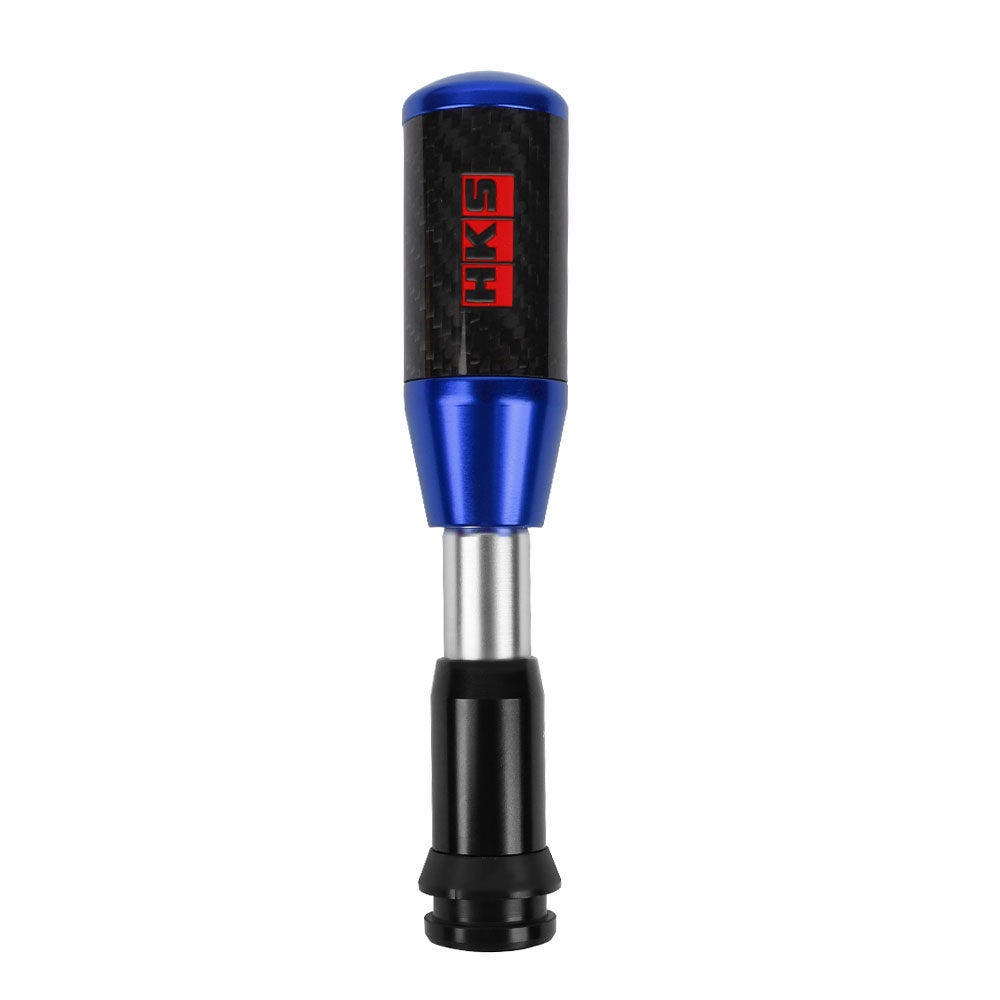 Brand New Universal HKS Blue Carbon Fiber Automatic Gear Shift Knob Shifter Lever Head