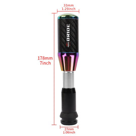Brand New Universal Bride Neo-Chrome Carbon Fiber Automatic Gear Shift Knob Shifter Lever Head