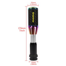 Load image into Gallery viewer, Brand New Universal Momo Neo-Chrome Carbon Fiber Automatic Gear Shift Knob Shifter Lever Head