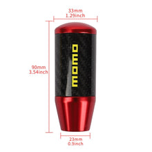 Load image into Gallery viewer, Brand New Universal Momo Red Carbon Fiber Manual Gear Stick Shift Knob Lever Shifter M12 M10 M8