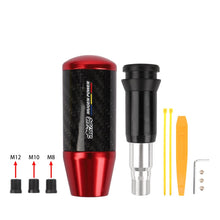 Load image into Gallery viewer, Brand New Universal Mugen Power Red Carbon Fiber Automatic Gear Shift Knob Shifter Lever Head
