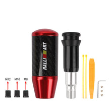 Load image into Gallery viewer, Brand New Universal Ralliart Red Carbon Fiber Automatic Gear Shift Knob Shifter Lever Head