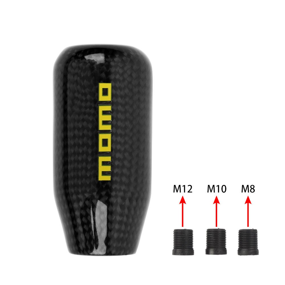 Brand New Universal V5 Momo Black Real Carbon Fiber Car Gear Stick Shift Knob For MT Manual M12 M10 M8