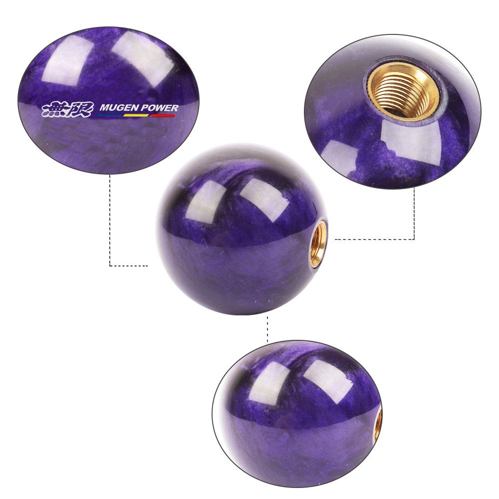 Brand New Universal Mugen Power Pearl Purple Round Ball Shift Knob Car Gear MT Manual Shifter