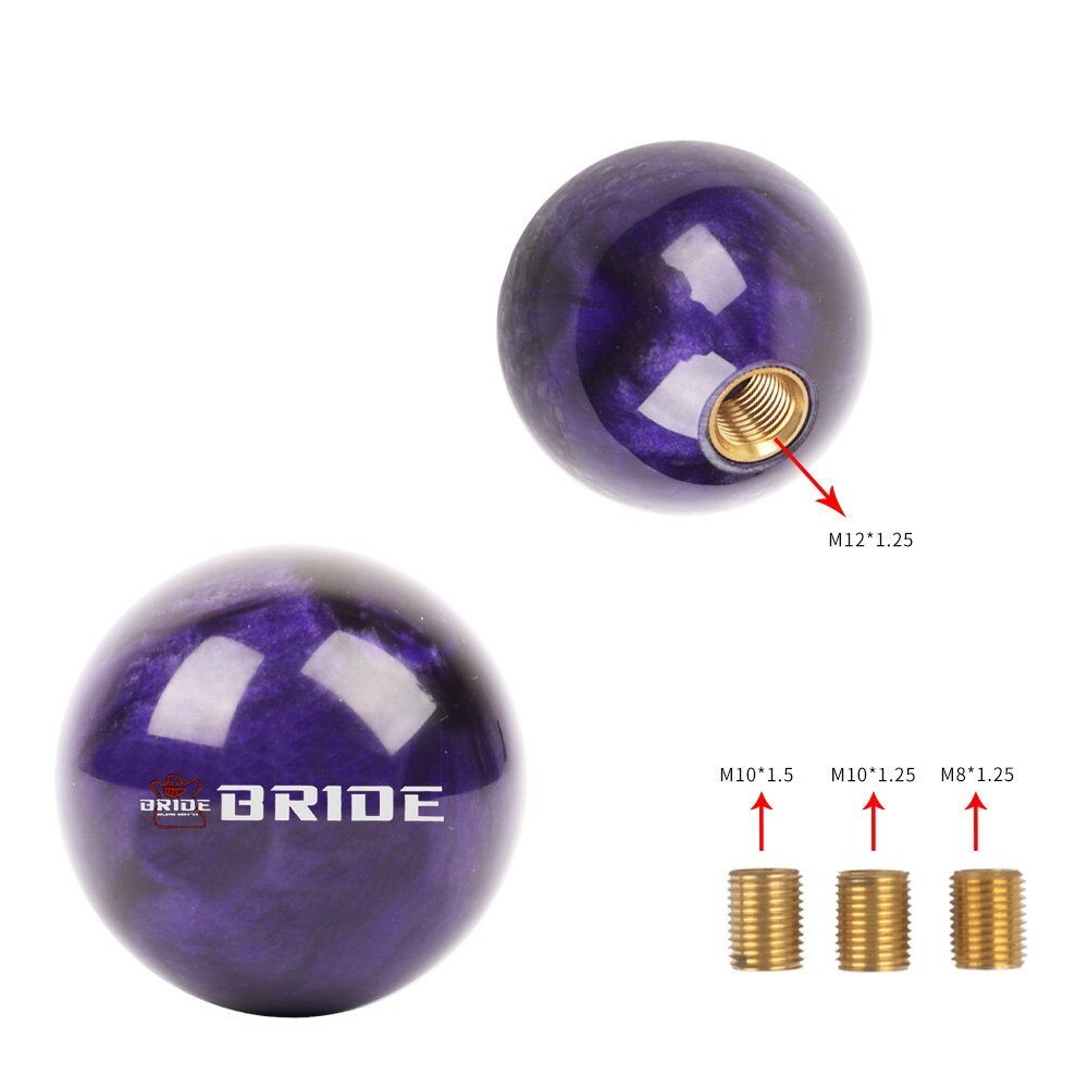Brand New Universal Bride Pearl Purple Round Ball Shift Knob Car Gear MT Manual Shifter