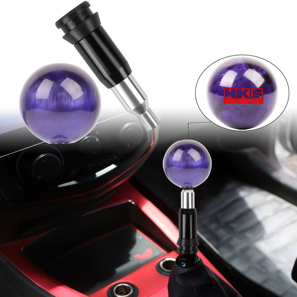 Brand New Universal HKS Pearl Purple Round Ball Shift Knob Automatic Car Gear Shifter