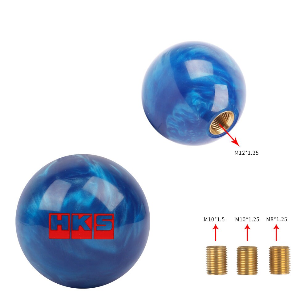 Brand New Universal HKS Pearl Blue Round Ball Shift Knob Car Gear MT Manual Shifter