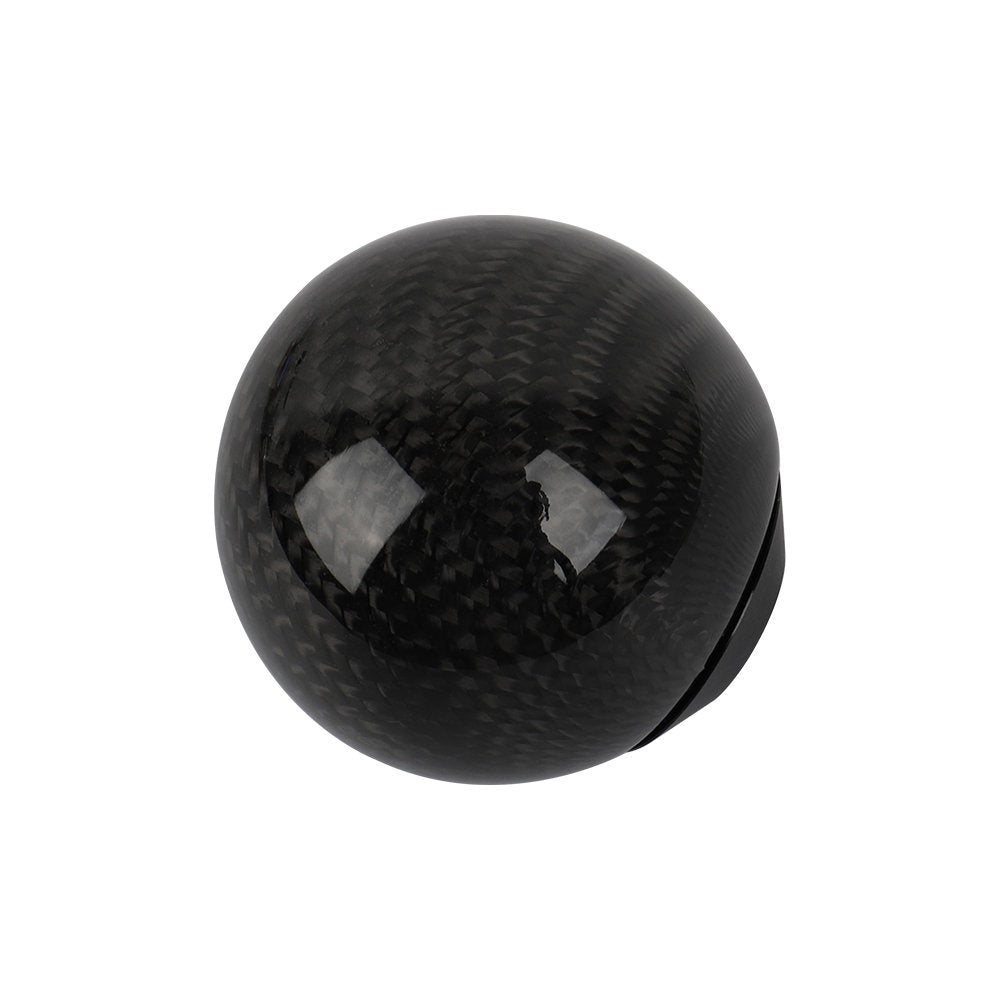 Brand New Car Gear Shift Knob Round Ball Shape Black Real Carbon Fiber Universal with Adapters