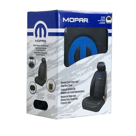 Brand New Official License 2PCS Universal Mopar Elite Synthetic Leather Car Truck Suv 2 Front Sideless Seat Covers Set + Headrest Cover Also