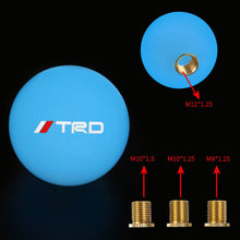 Load image into Gallery viewer, Brand New Jdm TRD Universal Glow In the Dark Blue Round Ball Shift Knob M8 M10 M12 Adapter