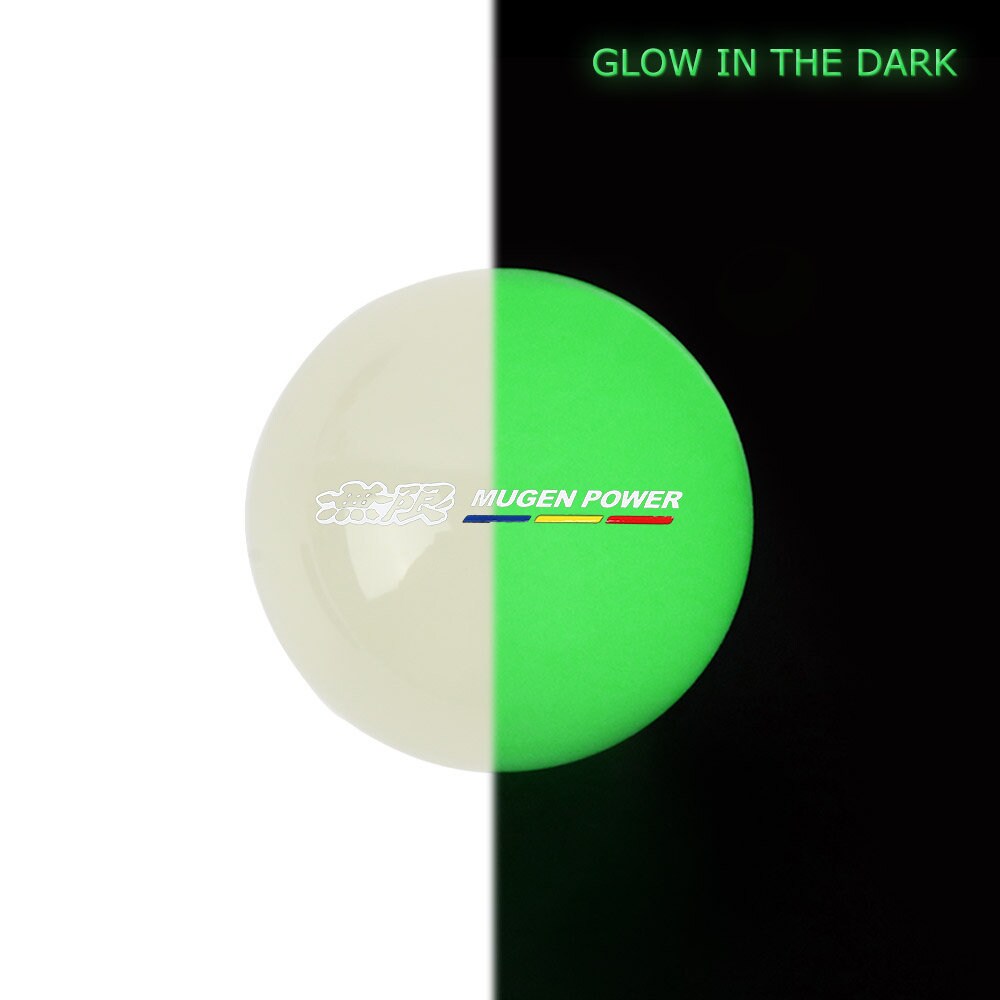 Brand New Jdm Mugen Power Universal Glow In the Dark Green Round Ball Shift Knob M8 M10 M12 Adapter
