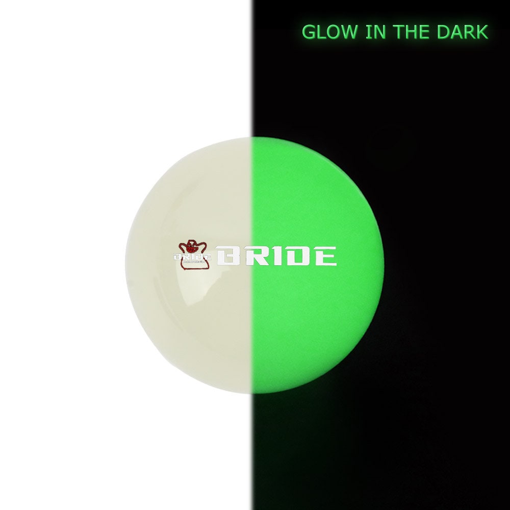 Brand New Jdm Bride Universal Glow In the Dark Green Round Ball Shift Knob M8 M10 M12 Adapter