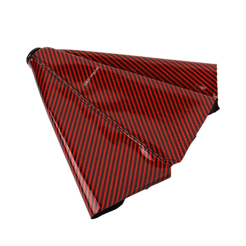 Brand New Universal Mugen Carbon Fiber Red Leather PVC Style Black Stitch Leather Gear Manual Shifter Shift Knob Boot