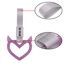 Brand New Devil HKS Demon Heart Purple JDM TSURIKAWA Ring Subway Train Bus Handle Strap Charm Drift