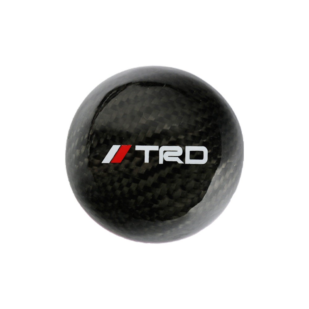 Brand New TRD Universal Real Carbon Fiber Ball Manual MT Gear Shift Shifter Knob W/Black Stripe