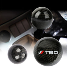 Load image into Gallery viewer, Brand New TRD Universal Real Carbon Fiber Ball Manual MT Gear Shift Shifter Knob W/Black Stripe