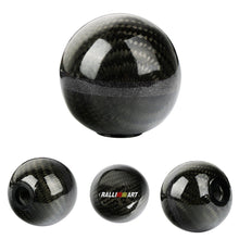 Load image into Gallery viewer, Brand New Ralliart Universal Real Carbon Fiber Ball Manual MT Gear Shift Shifter Knob W/Black Stripe