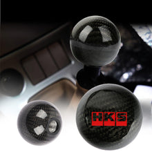 Load image into Gallery viewer, Brand New HKS Universal Real Carbon Fiber Ball Manual MT Gear Shift Shifter Knob W/Black Stripe