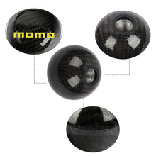 Load image into Gallery viewer, Brand New Momo Universal Real Carbon Fiber Ball Manual MT Gear Shift Shifter Knob W/Black Stripe