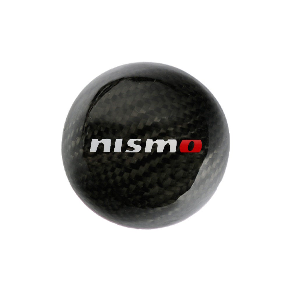 Brand New Nismo Universal Real Carbon Fiber Ball Manual MT Gear Shift Shifter Knob W/Black Stripe