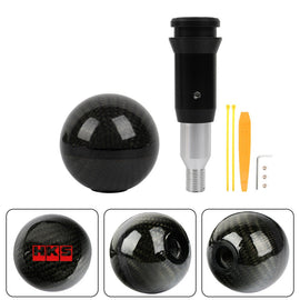 Brand New HKS Automatic Car Gear Shift Knob Round Ball Shape Black Real Carbon Fiber