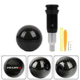 Brand New Nismo Automatic Car Gear Shift Knob Round Ball Shape Black Real Carbon Fiber