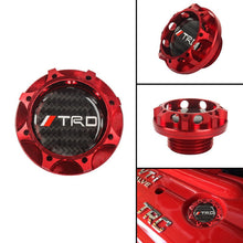 Load image into Gallery viewer, Brand New Toyota TRD Real Carbon Fiber Sticker ALUMNIUM Red Billet Engine Oil FILLER Cap