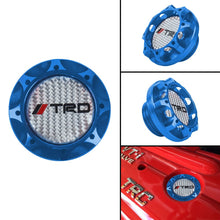 Load image into Gallery viewer, Brand New Toyota TRD Real Carbon Fiber Sticker ALUMNIUM Blue Billet Engine Oil FILLER Cap