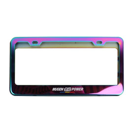 Brand New 1PCS Mugen Power Neo Chrome Stainless Steel License Plate Frame W/ Screw Caps