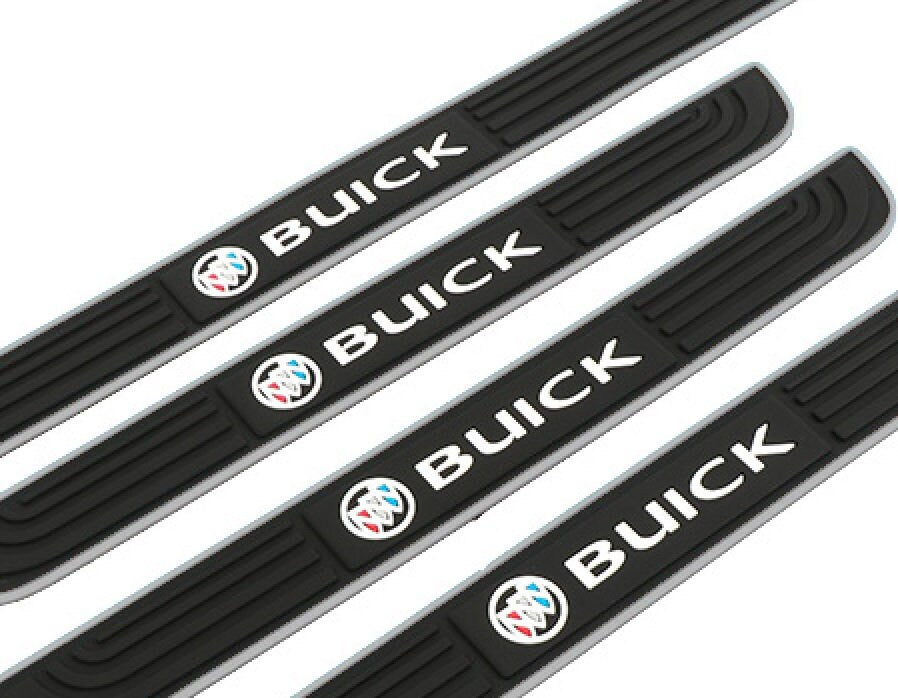 Brand New 4PCS Universal Buick Silver Rubber Car Door Scuff Sill Cover Panel Step Protector