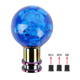 Brand New Universal Jdm Round Ball Crystal Blue Bubble Manual Car Racing Gear Shift Knob Shifter M12 M10 M8