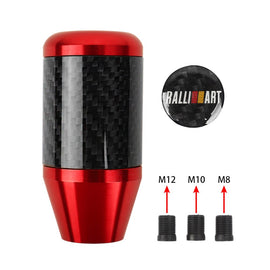 Brand New Universal Ralliart Red Real Carbon Fiber Racing Gear Stick Shift Knob For MT Manual M12 M10 M8