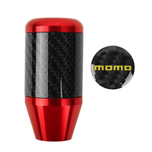 Load image into Gallery viewer, Brand New Universal Momo Red Real Carbon Fiber Racing Gear Stick Shift Knob For MT Manual M12 M10 M8