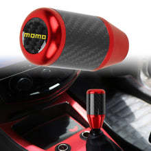 Load image into Gallery viewer, Brand New Universal Momo Red Real Carbon Fiber Racing Gear Stick Shift Knob For MT Manual M12 M10 M8